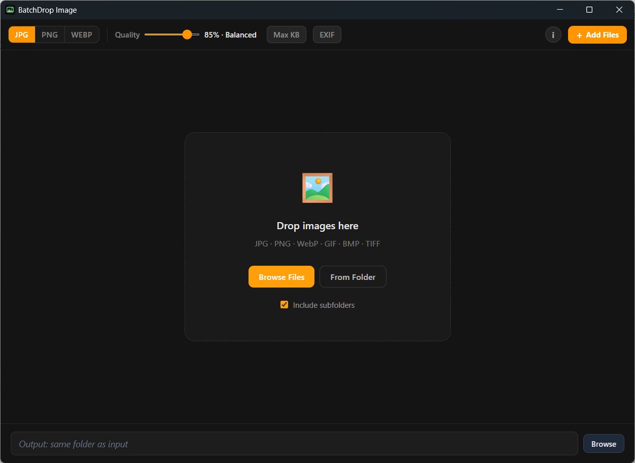 BatchDrop Image app screenshot