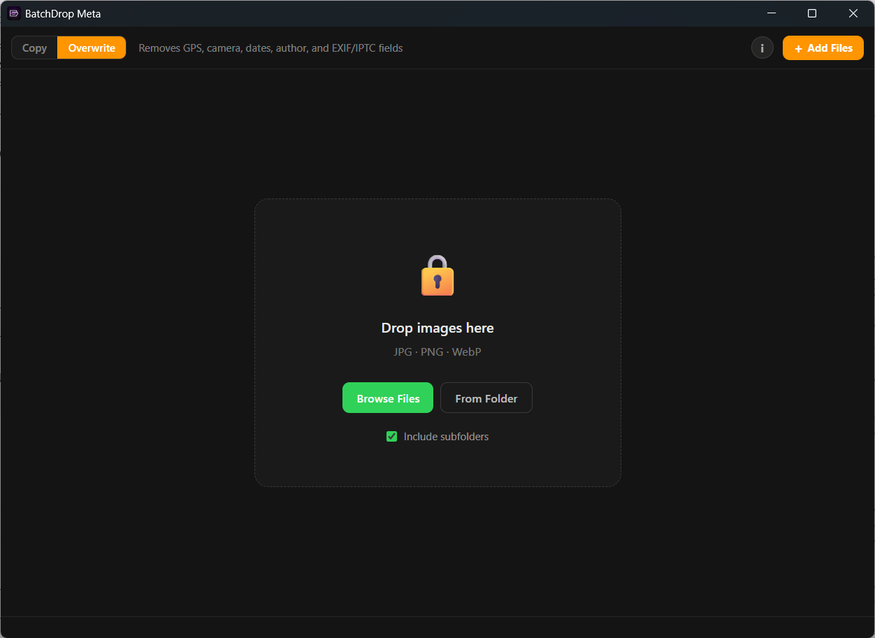 BatchDrop Meta app screenshot