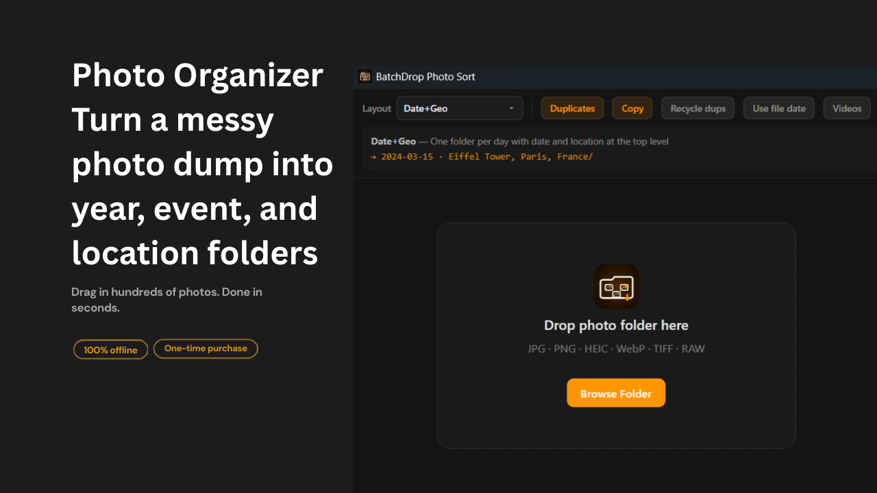 BatchDrop Photo Sort