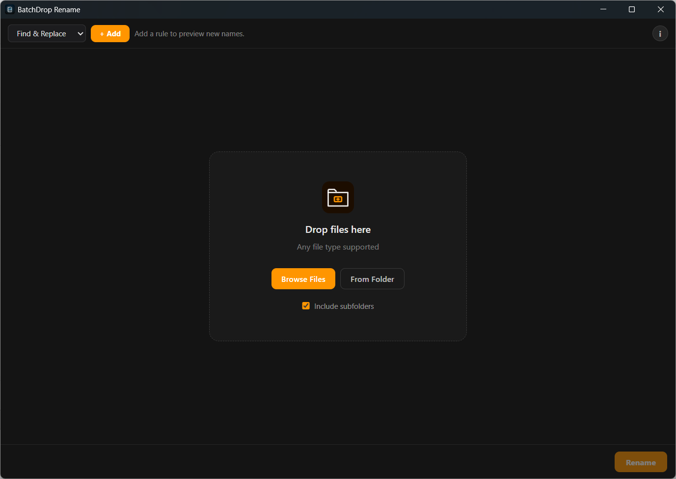 BatchDrop Rename app screenshot